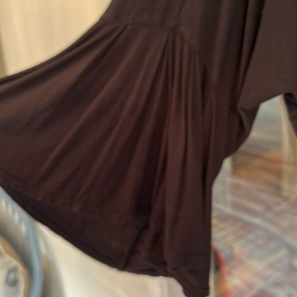 Free People Womens Last Time Draped Bell Sleeve Top Black - Picture 4 of 4